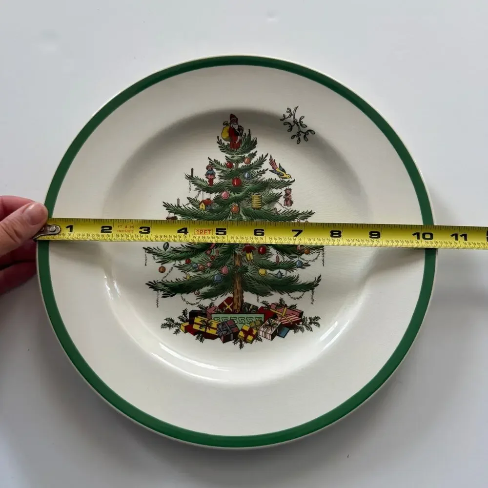 Spode Copeland Christmas Tree Dinner Plate England Single Vintage Crazing